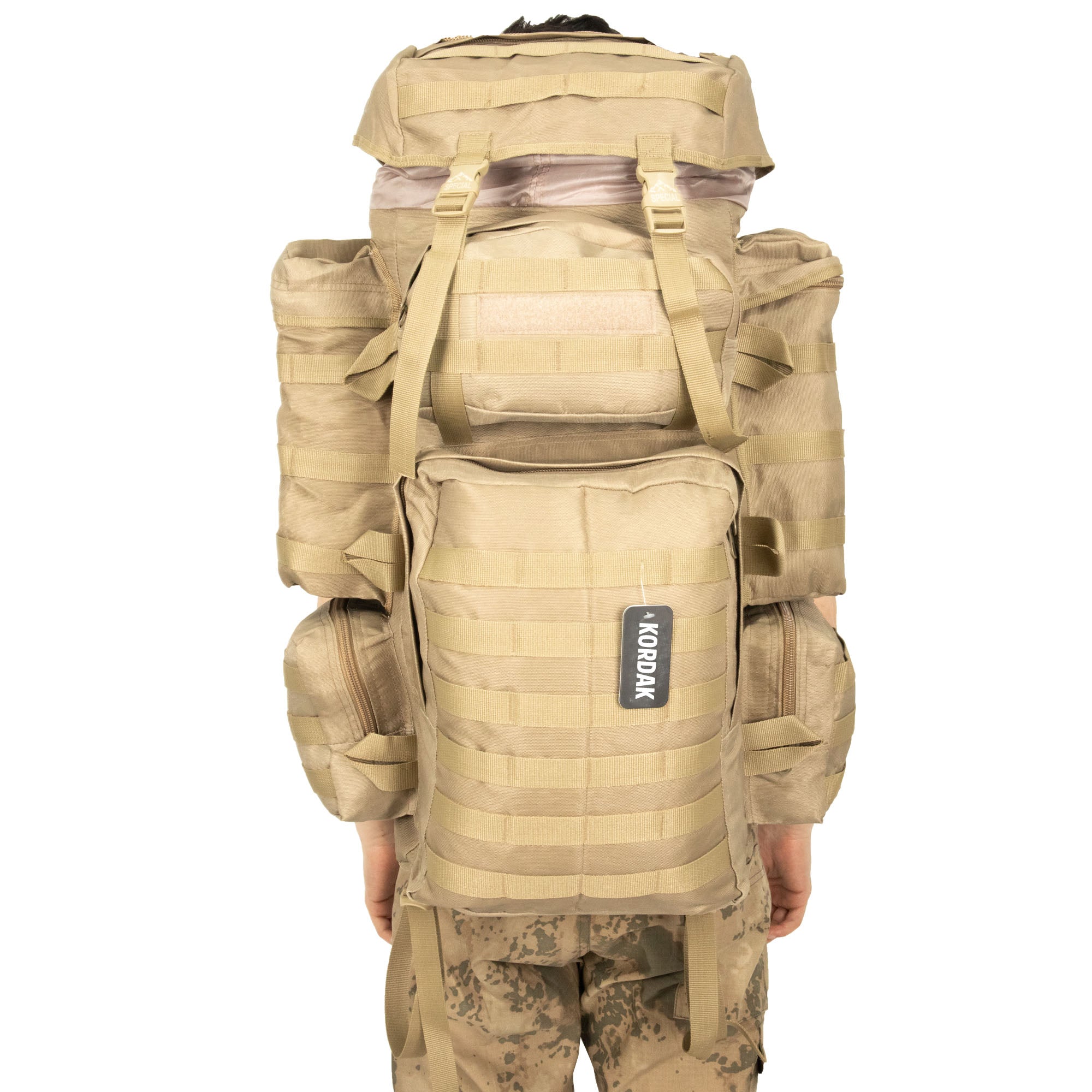 Beige Large Camping Military Operation Backpack - 110 Liter Bag