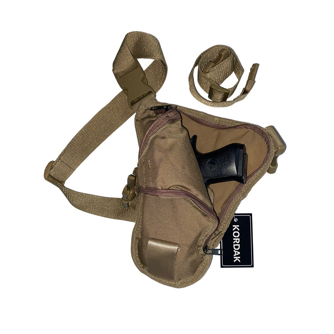 Beige Shoulder or Leg Gun Carrying Bag with Strap