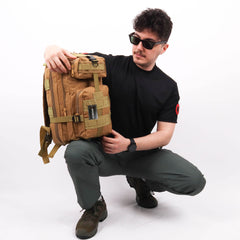 Beige Functional Hiking Tactical Backpack - 30 Liter Bag