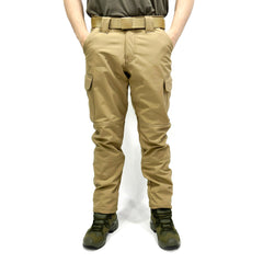 Wind-Waterproof Beige Softshell Pants - Fleece Inside