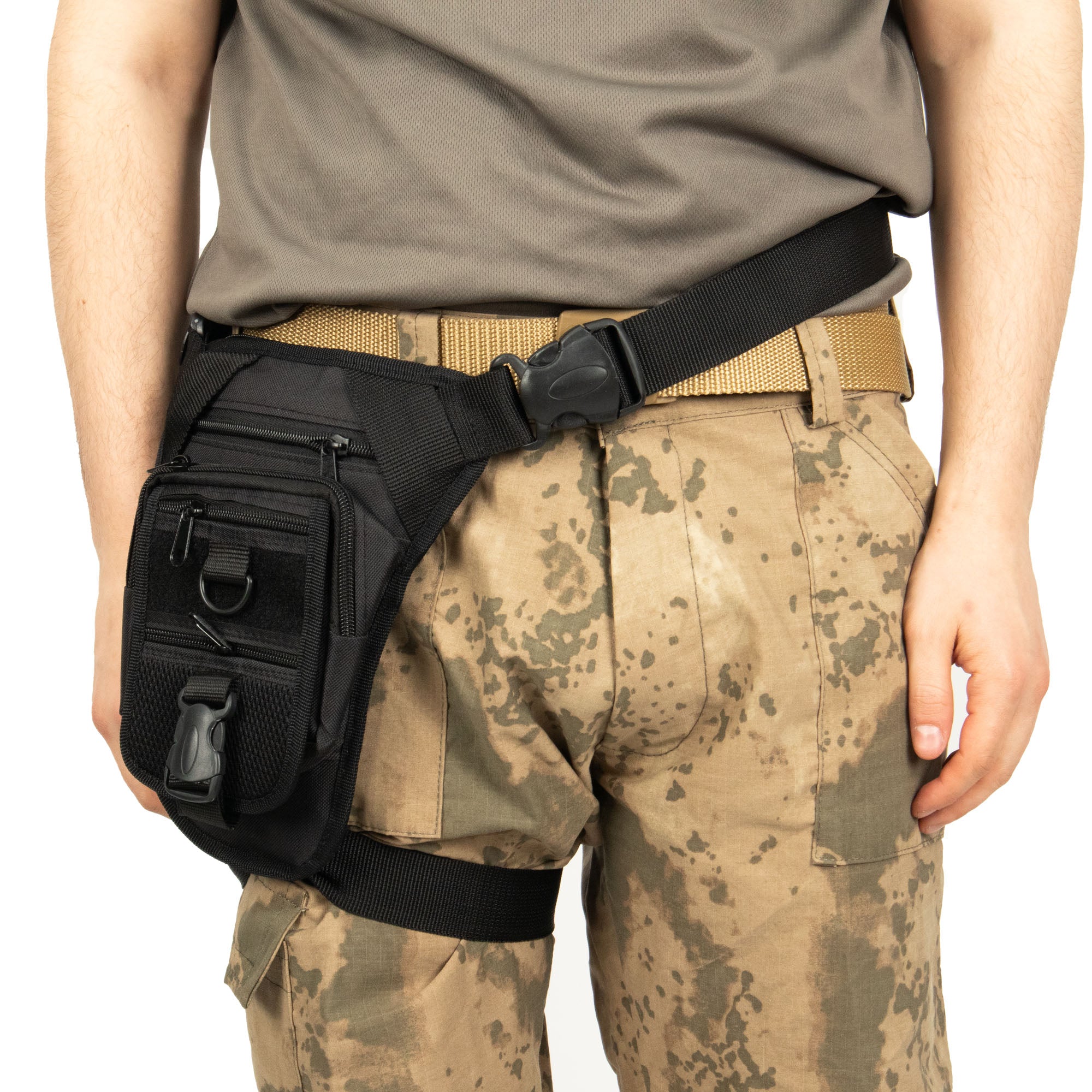 Beige Shoulder or Leg Gun Carrying Bag with Strap