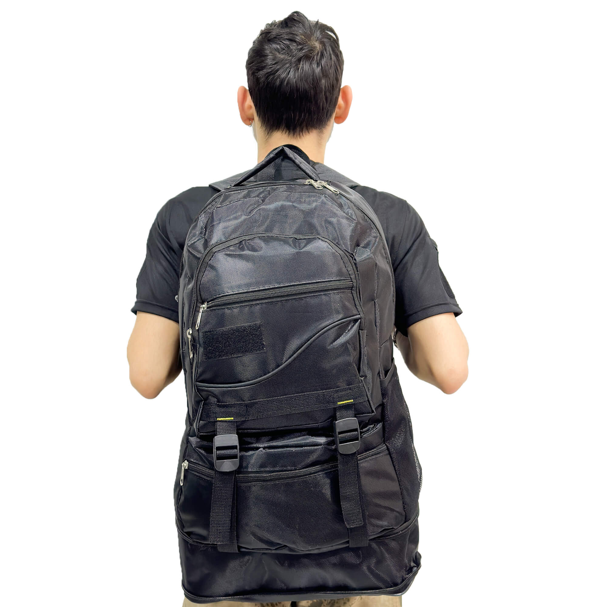 Black Volume Expandable Mountaineer Camper Backpack - 55+10 Liter Bag