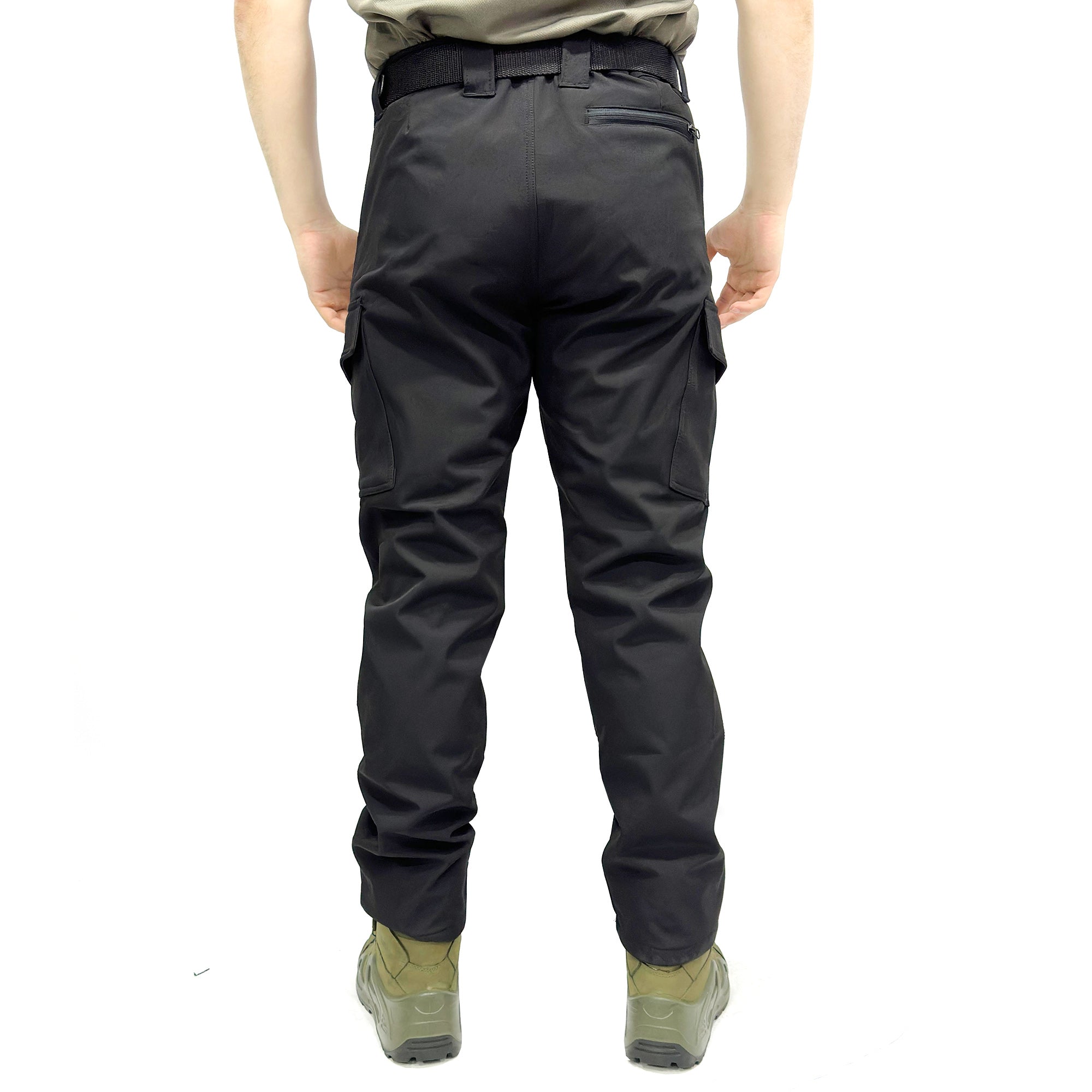 Wind-Waterproof Black Softshell Pants - Fleece Inside