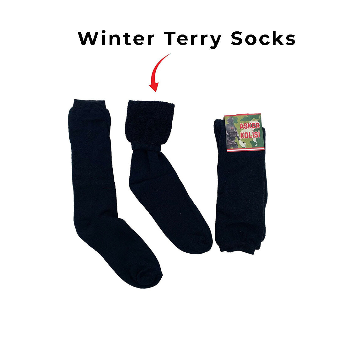 Winter Towel Black Terry Socks