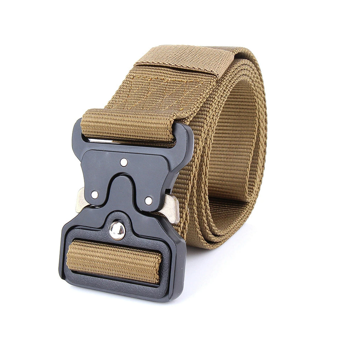 Beige Imported Cobra Belt with Metal Buckle