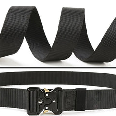 Black Imported Cobra Belt with Metal Buckle