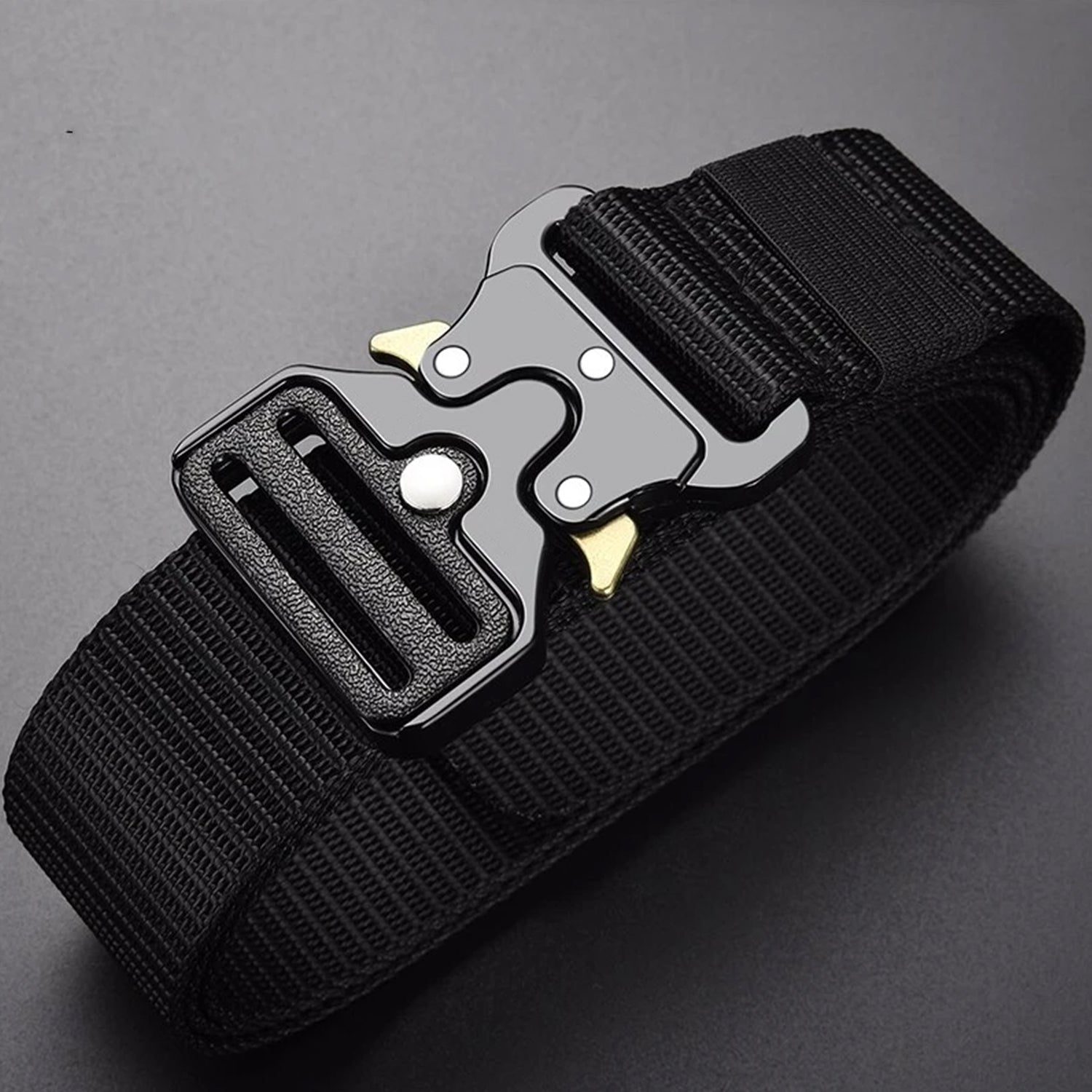 Black Imported Cobra Belt with Metal Buckle