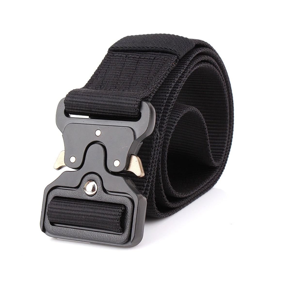 Black Imported Cobra Belt with Metal Buckle