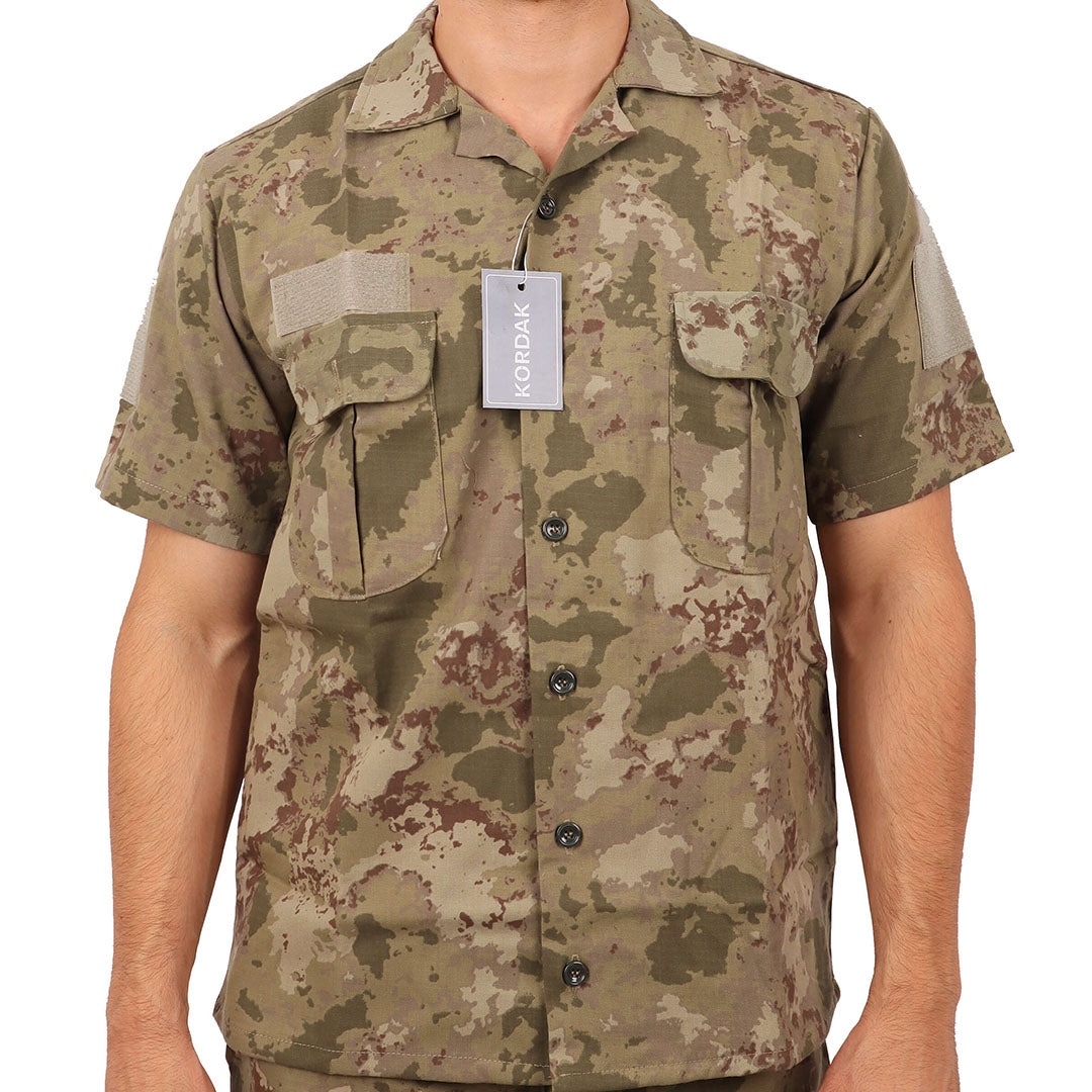 CRW Camouflage Tactical Multi-Pocket Short Sleeve Shirt