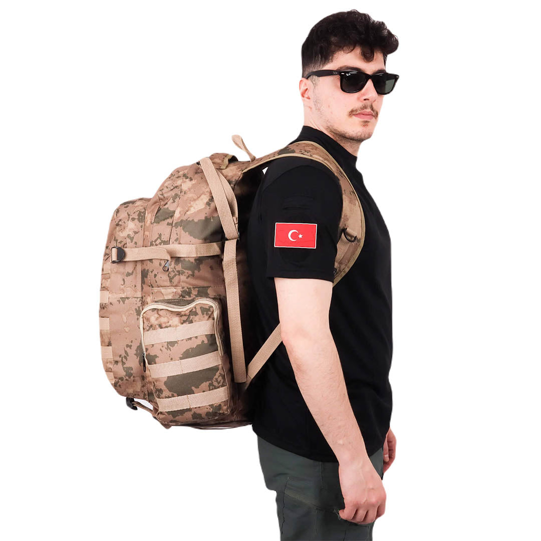 Deserton Camouflage Military Camping Trekking Backpack - 75 Liter Bag