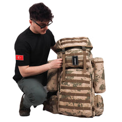 Deserton Camouflage Large Military Operation Backpack - 110 Liter Bag