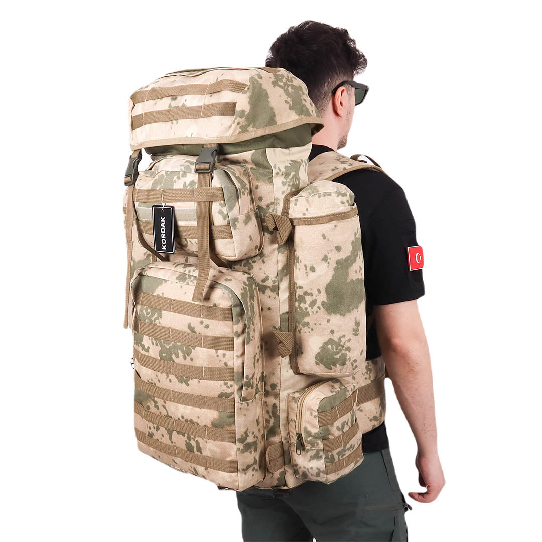 Khaki Large Camping Military Operation Backpack - 110 Liter Bag