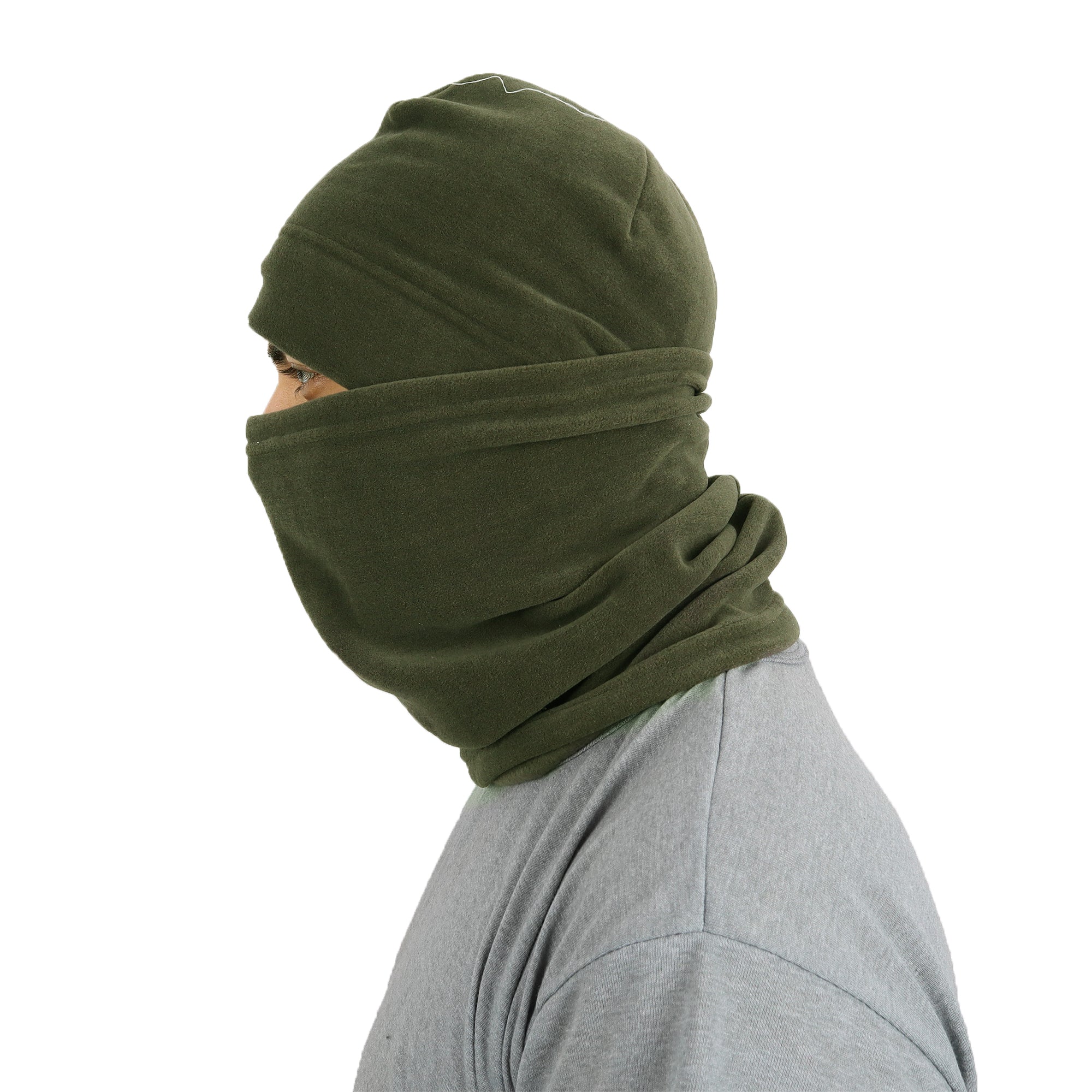 Khaki Fleece Beanie - Fleece Neck Collar - Fleece Gloves (Set of 3)