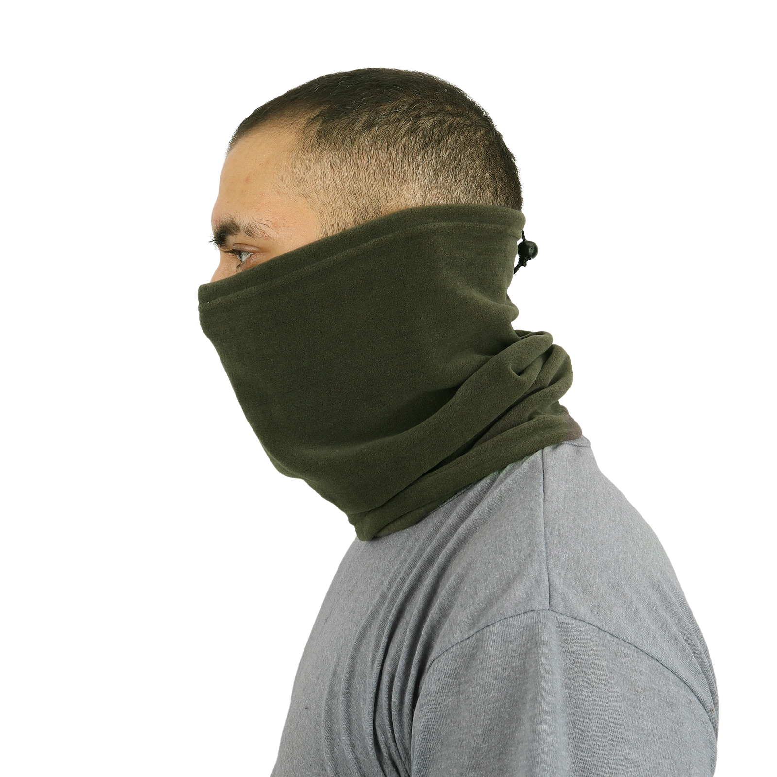 Dark Khaki Fleece Neck Collar - Beanie Model