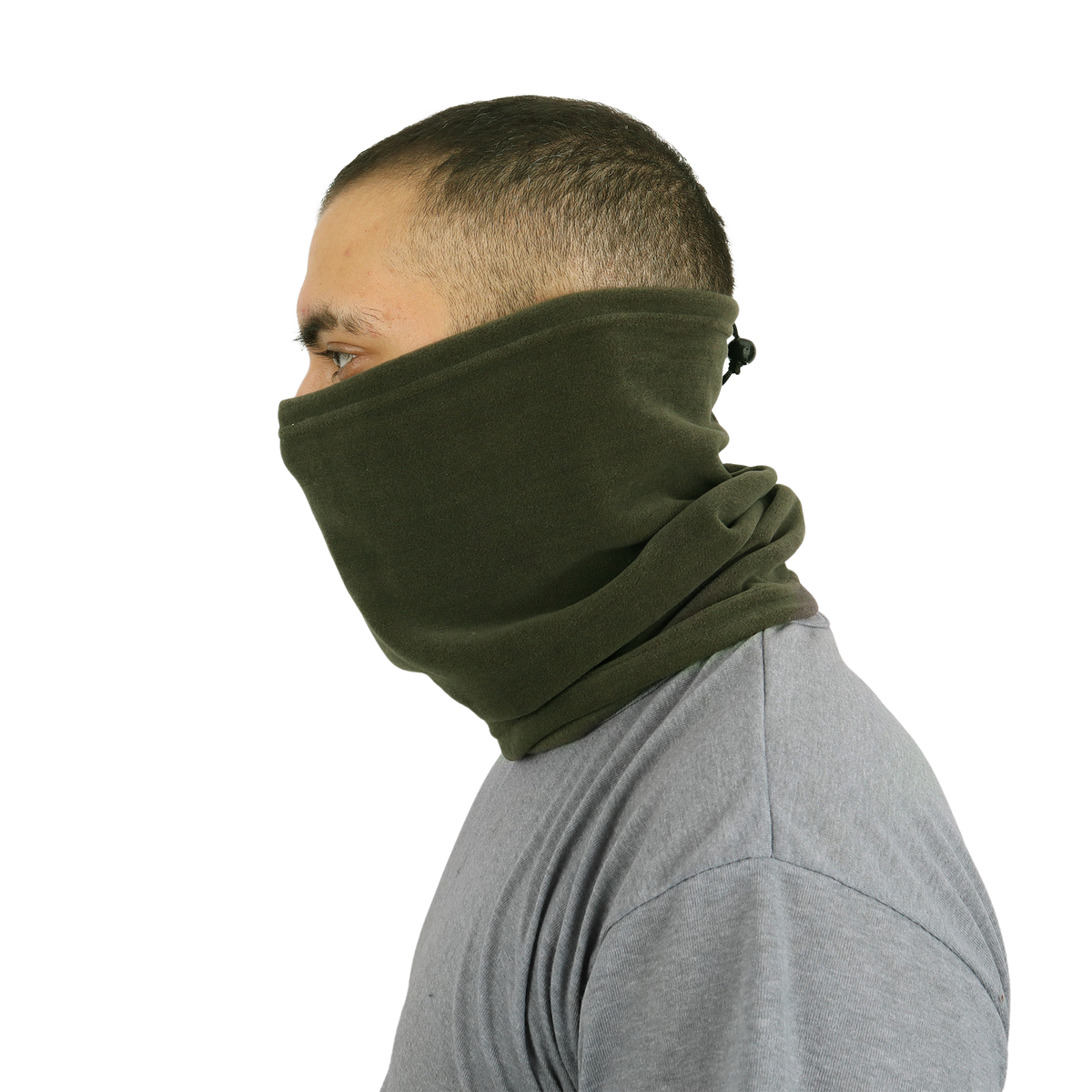 Dark Khaki Fleece Neck Collar - Beanie Model