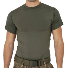 Khaki Short Sleeve Sport Thermal Microfiber T-shirt