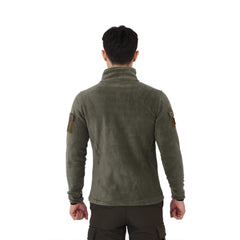 Khaki Tactical Fleece Cardigan Vest Coat Jacket