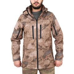 Deserton Camouflage Wind-Waterproof Softshell Fabric Tactical Coat