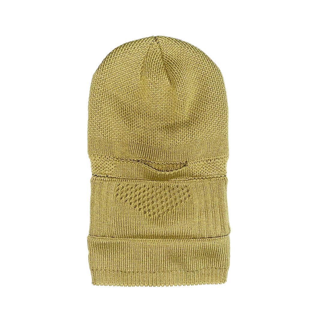 Beige Knitted Balaclava Beanie (Ski Mask)