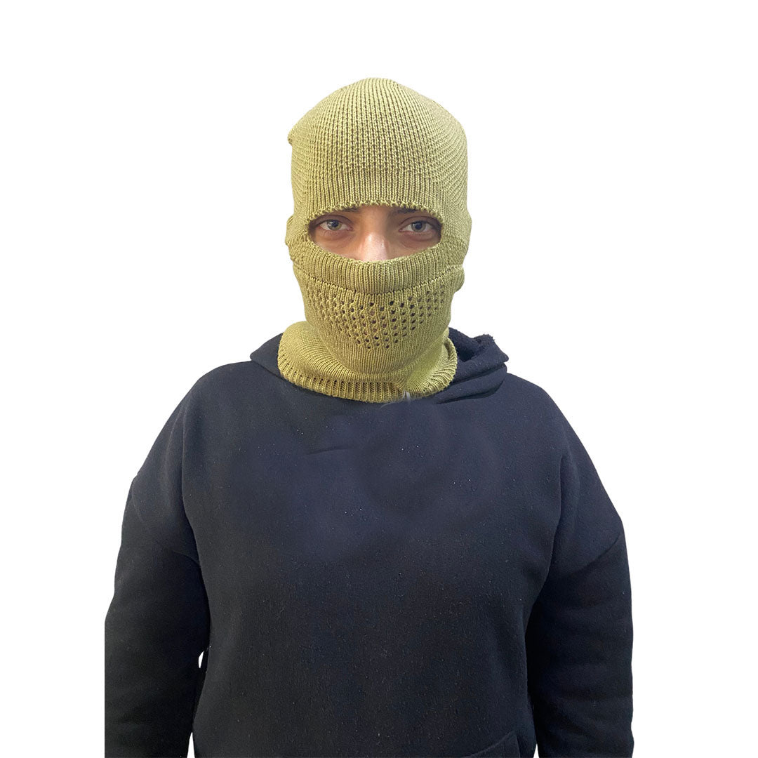 Brown Knitted Balaclava Beanie (Ski Mask)