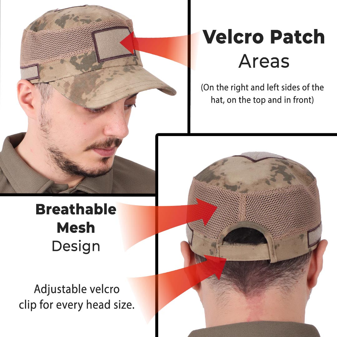 Deserton Camouflage Tactical Hat with Mesh Veil