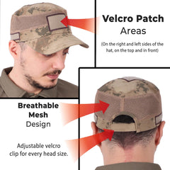 Deserton Camouflage Tactical Hat with Mesh Veil