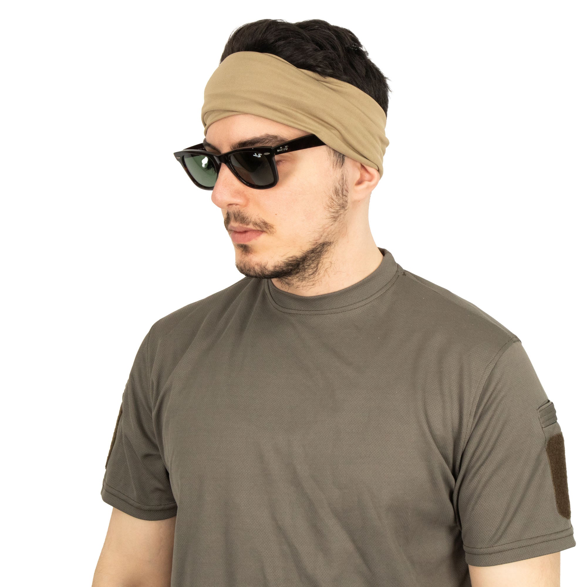 Beige Motorcycle Military Buff Bandana