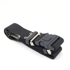 Black Outdoor Belt with Perforated Iron Hook - Lockable Buckle