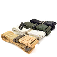 Beige Outdoor Belt with Perforated Iron Hook - Lockable Buckle