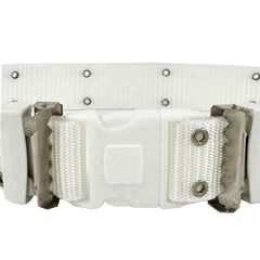 White Outdoor Belt with Perforated Iron Hook - Lockable Buckle