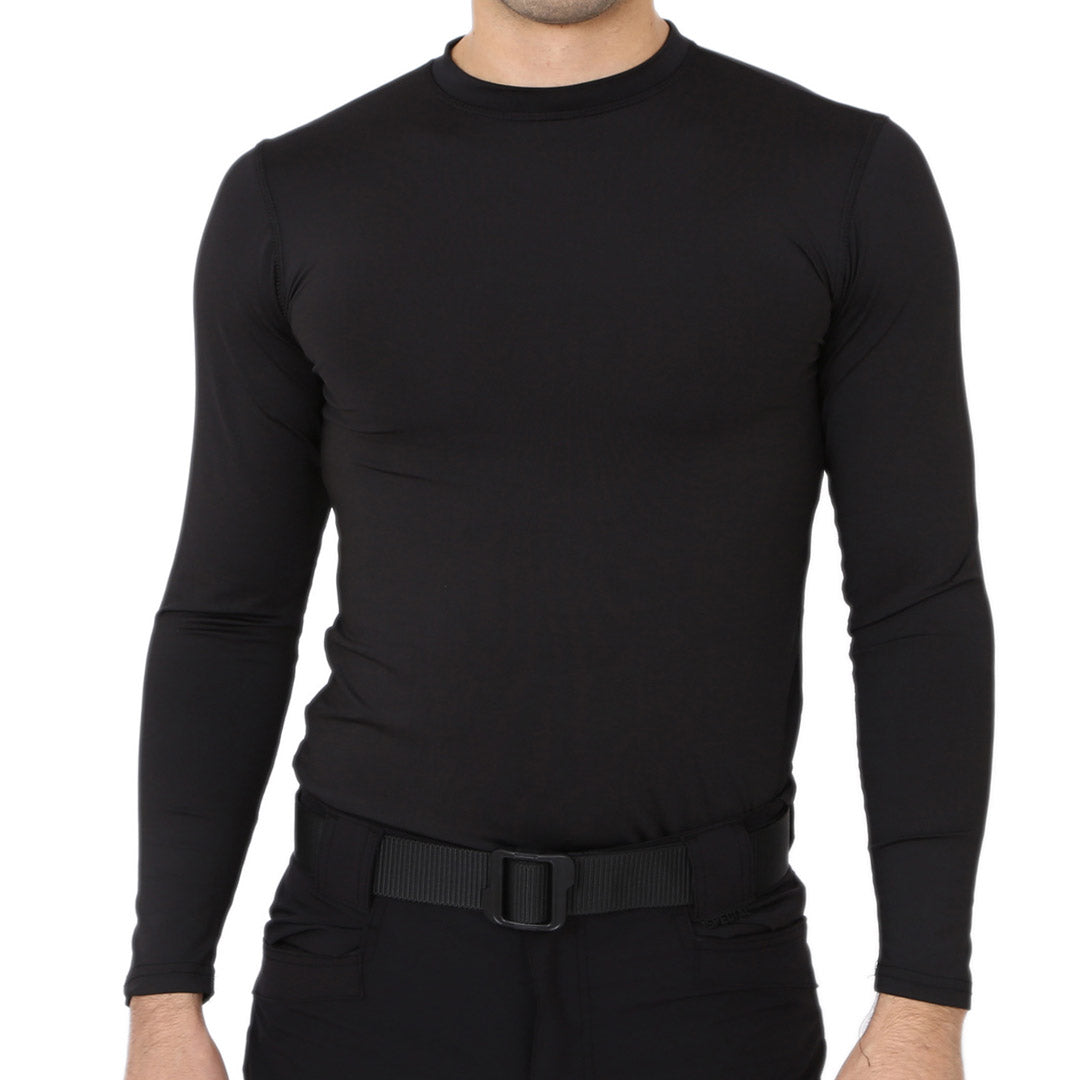 Beige Long Sleeve Sports Thermal Microfiber T-shirt