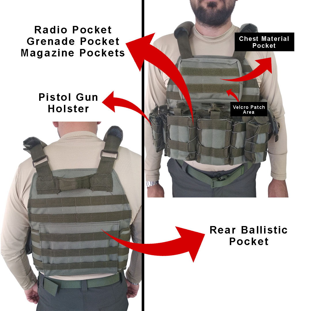 Functional Cordura Black Airsoft Military Tactical Vest
